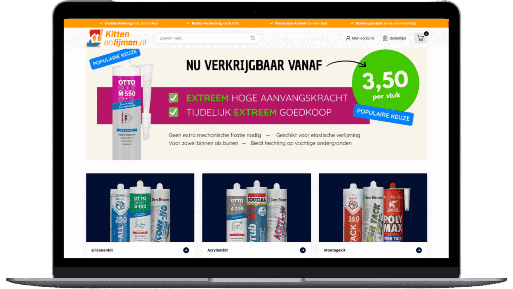 Kittenenlijmen.nl website